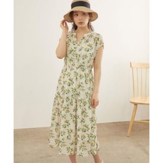 ロペピクニック(Rope' Picnic)の【美品】ROPE' PICNIC レモンプリントティアードワンピース(ロングワンピース/マキシワンピース)