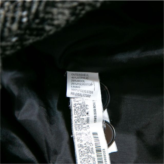 ZARA(ザラ)の【ZARA BASIC】ツィード ヘリンボーン スタンドカラーコート S(US) レディースのジャケット/アウター(ロングコート)の商品写真