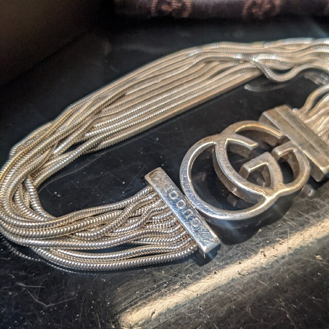 Gucci(グッチ)のgucci グッチ シルバー 925 10連 チェーン ブレスレット レディースのアクセサリー(ブレスレット/バングル)の商品写真