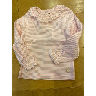 プチバトー(PETIT BATEAU)のプチバトー ピンクボーダーカットソー18m/81cm(シャツ/カットソー)