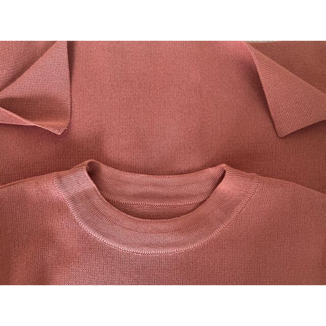 STUDIOUS(ステュディオス)のSTUDIOUS ステュディオス ピンク半袖カットソーサマーニット レディースのトップス(カットソー(半袖/袖なし))の商品写真