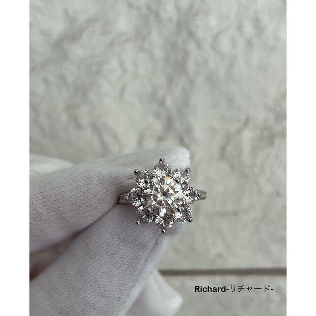 サンフラワー　ひまわりリング　モアサナイト　ダイヤモンド2ct!  レディースのアクセサリー(リング(指輪))の商品写真