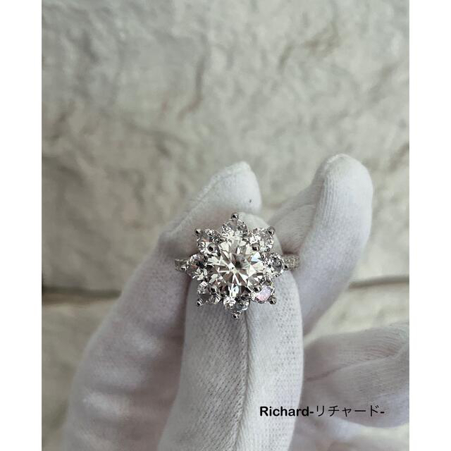 サンフラワー　ひまわりリング　モアサナイト　ダイヤモンド2ct!  レディースのアクセサリー(リング(指輪))の商品写真