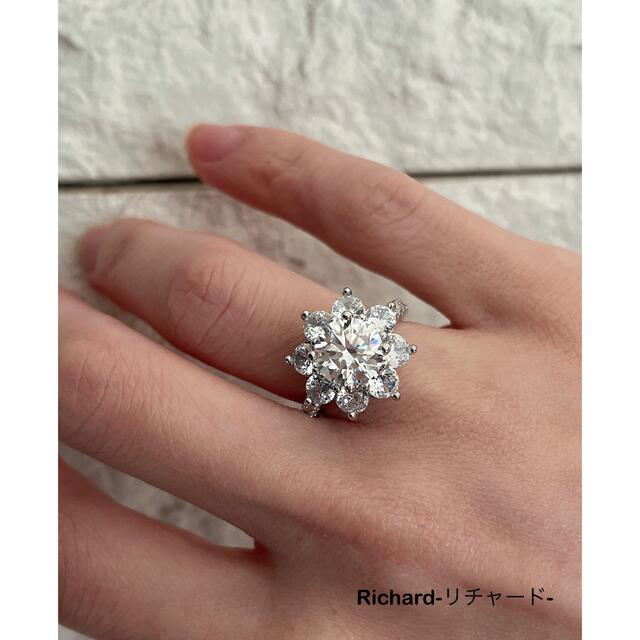 サンフラワー　ひまわりリング　モアサナイト　ダイヤモンド2ct!  レディースのアクセサリー(リング(指輪))の商品写真