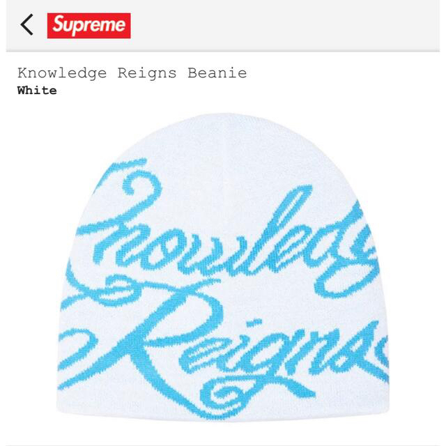 22SS Supremeビーニー Knowledge Reigns Beanie
