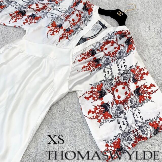 シルク生地】THOMASWYLDE トーマスワイルド スカル柄 ロングドレス ...