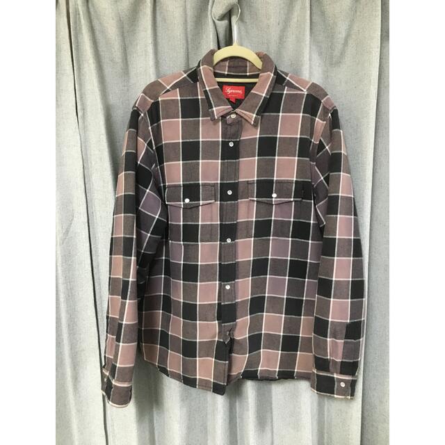 supreme quilted faded plaid shirt シャツ