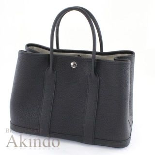 エルメス(HERMES)のエルメス ガーデンパーティTPM トートバッグ ブラック黒 ネゴンダ 革 Z刻 (トートバッグ)