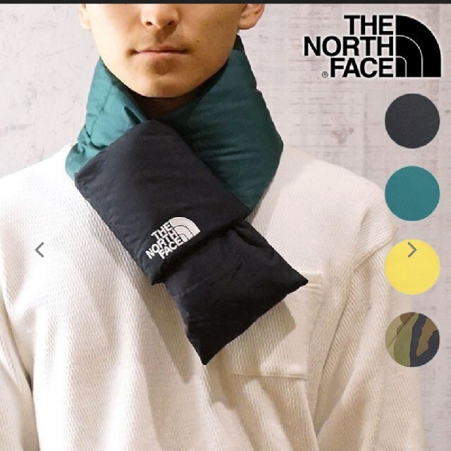 the north face ダウンマフラー　美品　カーキ