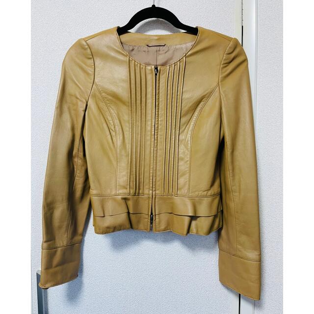 2021新作モデル Christian Dior レザージャケット グレージュカラー