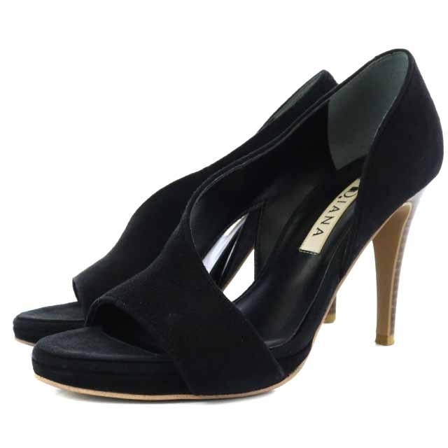 DIANA(ダイアナ)のダイアナ DIANA サンダル スエード ハイヒール 22cm 黒 ブラック レディースの靴/シューズ(サンダル)の商品写真
