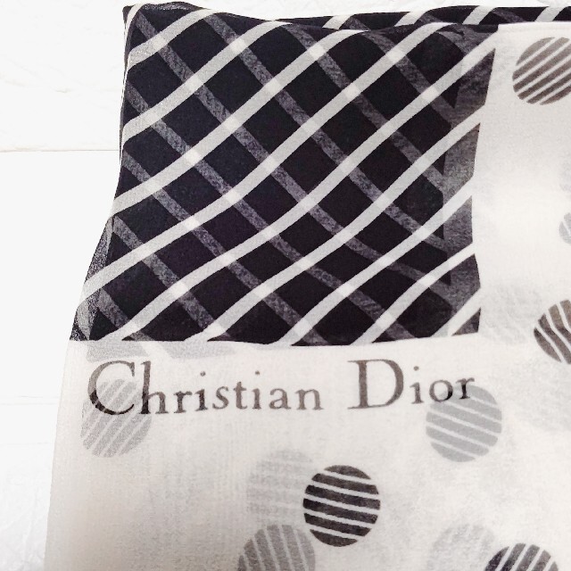 Dior ディオール スカーフ ドット柄 タグ付き ヴィンテージ