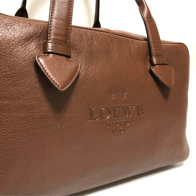 限定数のみ! 【極美品 大容量】ロエベ ボストンバッグ センダ シボ革