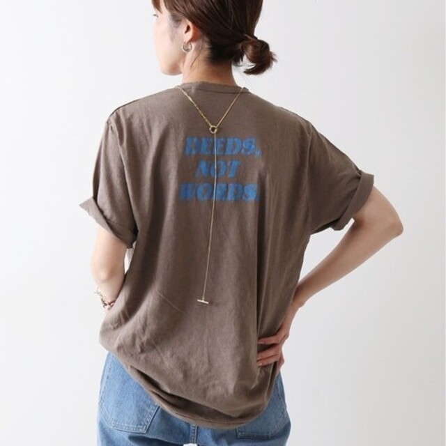 FRAMeWORK(フレームワーク)のFRAMeWORK  フレームワークロングスラブロゴTシャツ レディースのトップス(Tシャツ(半袖/袖なし))の商品写真