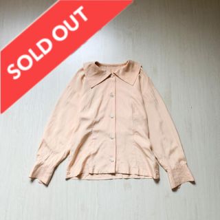 sold out！シルク　長袖ブラウス　ライトオレンジ(シャツ/ブラウス(長袖/七分))