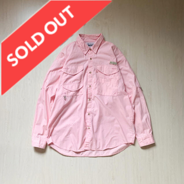 sold out！Columbia コロンビア　フィッシングシャツ ピンク