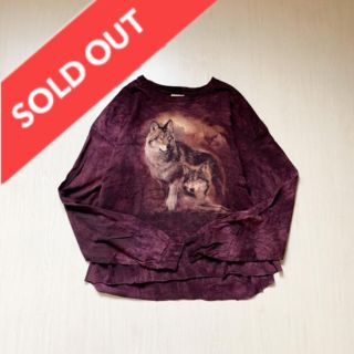 sold out！おおかみ柄　ロンTee アニマル柄(Tシャツ/カットソー(七分/長袖))