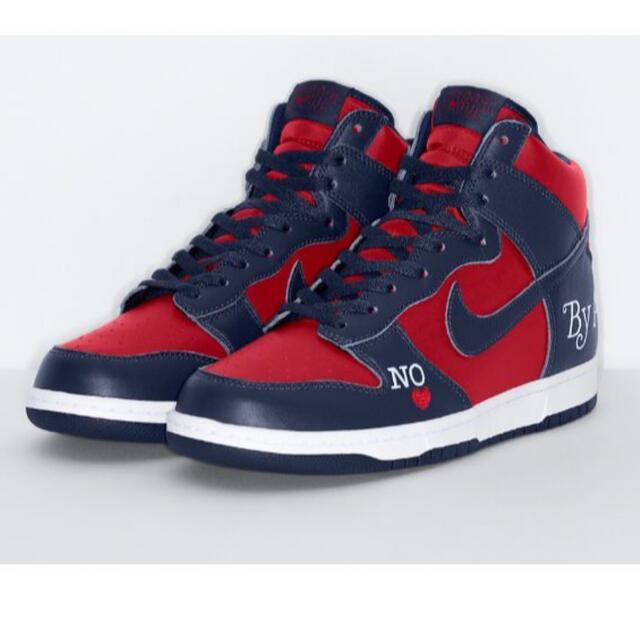 Supreme SB Dunk High By Red/Navy-White"