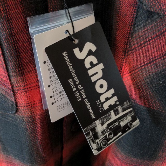 超激安国産】 schott - 新品 Schott オンブレチェック シャツ Mの通販