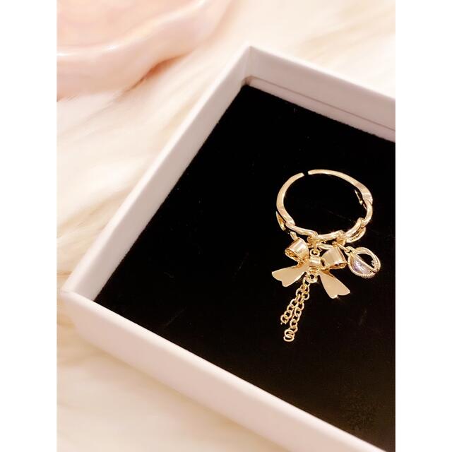 POMME d'amour ribbon chain charm ring レディースのアクセサリー(リング(指輪))の商品写真