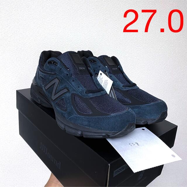 New Balance JJJJound 990v4 Navy 27.0 9.0靴/シューズ