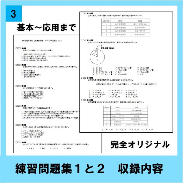 日本化粧品検定　1級と2級　練習問題集お得セット