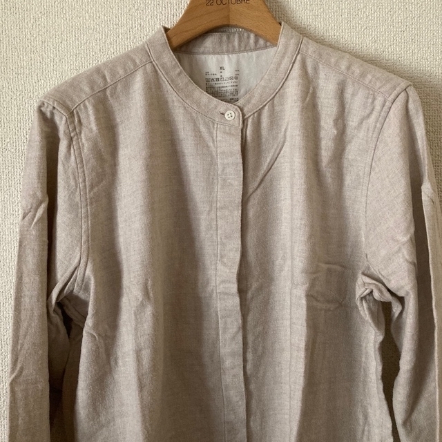 MUJI (無印良品)(ムジルシリョウヒン)の無印良品　フランネルシャツ　スタンドカラー レディースのトップス(シャツ/ブラウス(長袖/七分))の商品写真