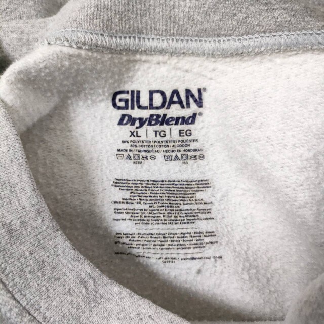 GILDAN(ギルタン)のUSA古着　スウェット　ギルダン　プリントロゴ　グレー　ゆるだぼ　【s-24】 メンズのトップス(スウェット)の商品写真