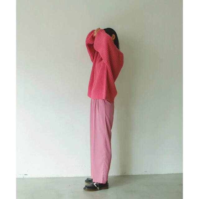 Ameri VINTAGE(アメリヴィンテージ)のBirthdayroom あぜ編みカラーニット ピンク レディースのトップス(ニット/セーター)の商品写真