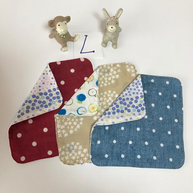 ガーゼハンカチ3枚セット★Ｌ★ハンドメイド ハンドメイドのファッション小物(ハンカチ/バンダナ)の商品写真