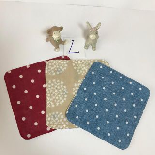 ガーゼハンカチ3枚セット★Ｌ★ハンドメイド(ハンカチ/バンダナ)