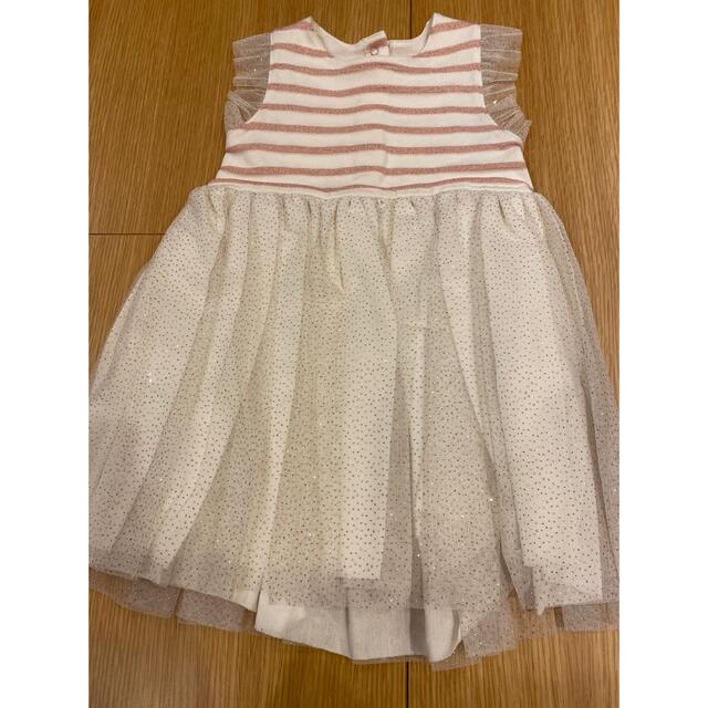 PETIT BATEAU(プチバトー)のプチバトー チュールスカートワンピース24m/86cm キッズ/ベビー/マタニティのベビー服(~85cm)(ワンピース)の商品写真