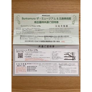 Bunkamura ザ・ミュージアム&五島美術館　株主優待共通ご招待券　２枚(美術館/博物館)