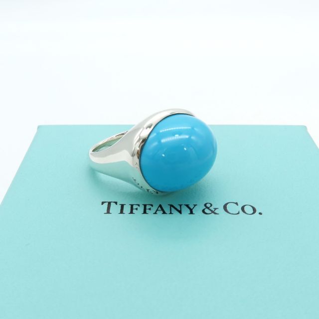 Tiffany & Co.(ティファニー)の極希少 美品 ティファニー 大粒 ターコイズ カボション リング DH7 レディースのアクセサリー(リング(指輪))の商品写真
