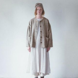 ネストローブ(nest Robe)のネストローブ♡コットンヤクナッピングジャケット(ノーカラージャケット)