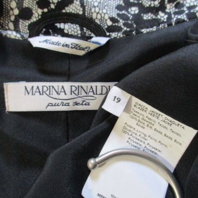 マリナリナルディ シルク100% ジャケット 19 大きいサイズ 美品 イタリア レディースのジャケット/アウター(テーラードジャケット)の商品写真