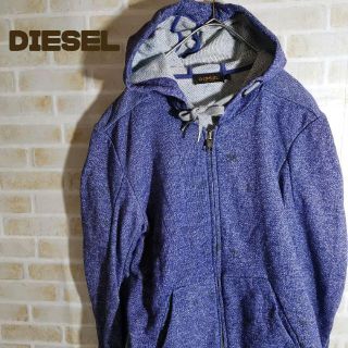 ディーゼル(DIESEL)のDIESEL ジップアップ パーカー 総柄 ユニセックス  ワンポイントロゴ(パーカー)