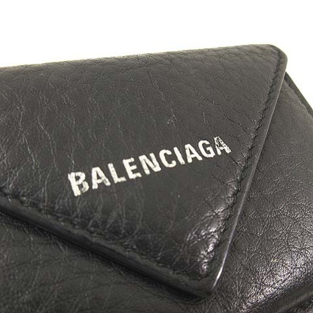 Balenciaga(バレンシアガ)のバレンシアガ 391446 ペーパー ミニウォレット 三つ折り財布 ブラック メンズのファッション小物(折り財布)の商品写真