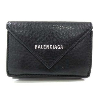 バレンシアガ(Balenciaga)のバレンシアガ 391446 ペーパー ミニウォレット 三つ折り財布 ブラック(折り財布)