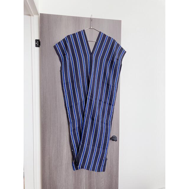 BEAUTY&YOUTH UNITED ARROWS(ビューティアンドユースユナイテッドアローズ)の【Ｈ BEAUTY&YOUTH】STRIPE V NECK DRESS レディースのワンピース(ロングワンピース/マキシワンピース)の商品写真