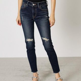 アズールバイマウジー(AZUL by moussy)のCRASH DENIM SKINNY/クラッシュデニムスキニー(デニム/ジーンズ)