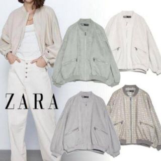 ザラ(ZARA)のZARA スエード風ボンバージャケット XS MA-1(ブルゾン)