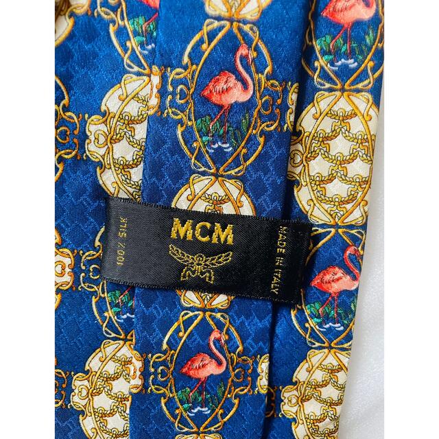 MCM(エムシーエム)の【美品】ハイブランド MCM ネクタイ シルク　エムシーエム　動物柄　青 メンズのファッション小物(ネクタイ)の商品写真
