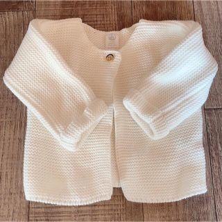 プチバトー(PETIT BATEAU)の美品　プチバトー　カーディガン　白　6m/67㎝(カーディガン/ボレロ)