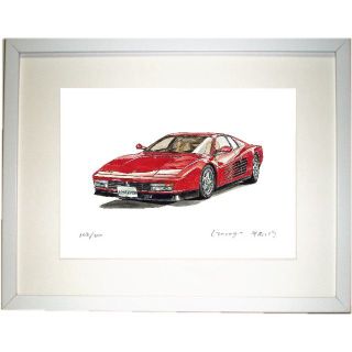 フェラーリ(Ferrari)のGC-658フェラーリテスタロッサ限定版画サイン有額装済作家 平右ヱ門(絵画/タペストリー)