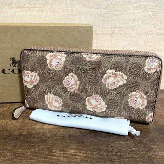安い購入 長財布 COACH*コーチ シグネチャー フラワーチャーム 花柄 ...