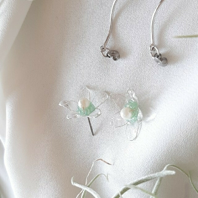 2way♡シルバースターフラワー ハンドメイドのアクセサリー(ピアス)の商品写真