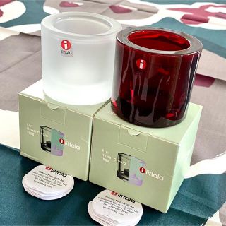 イッタラ(iittala)のキビ キャンドルホルダー クランベリー&フロスト(キャンドル)