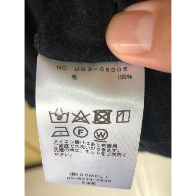 COMOLI(コモリ)の21AW comoli コモリ  ウール天竺　長袖クルー　ネイビー　サイズ2 メンズのトップス(Tシャツ/カットソー(七分/長袖))の商品写真