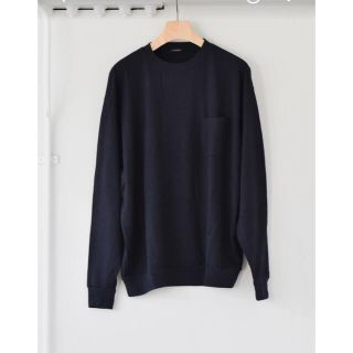 コモリ(COMOLI)の21AW comoli コモリ  ウール天竺　長袖クルー　ネイビー　サイズ2(Tシャツ/カットソー(七分/長袖))